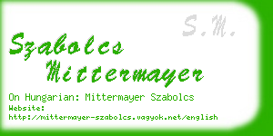 szabolcs mittermayer business card